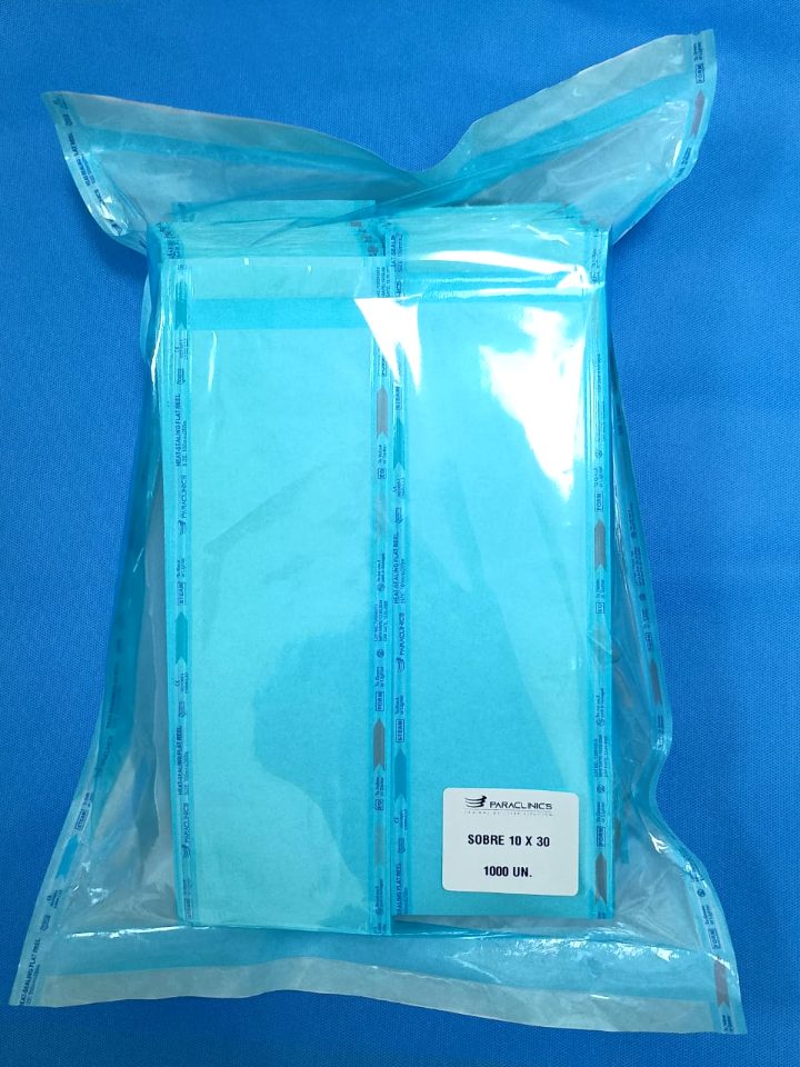 Paquete sellado de sobres de esterilización Paraclinics 10 × 30 cm