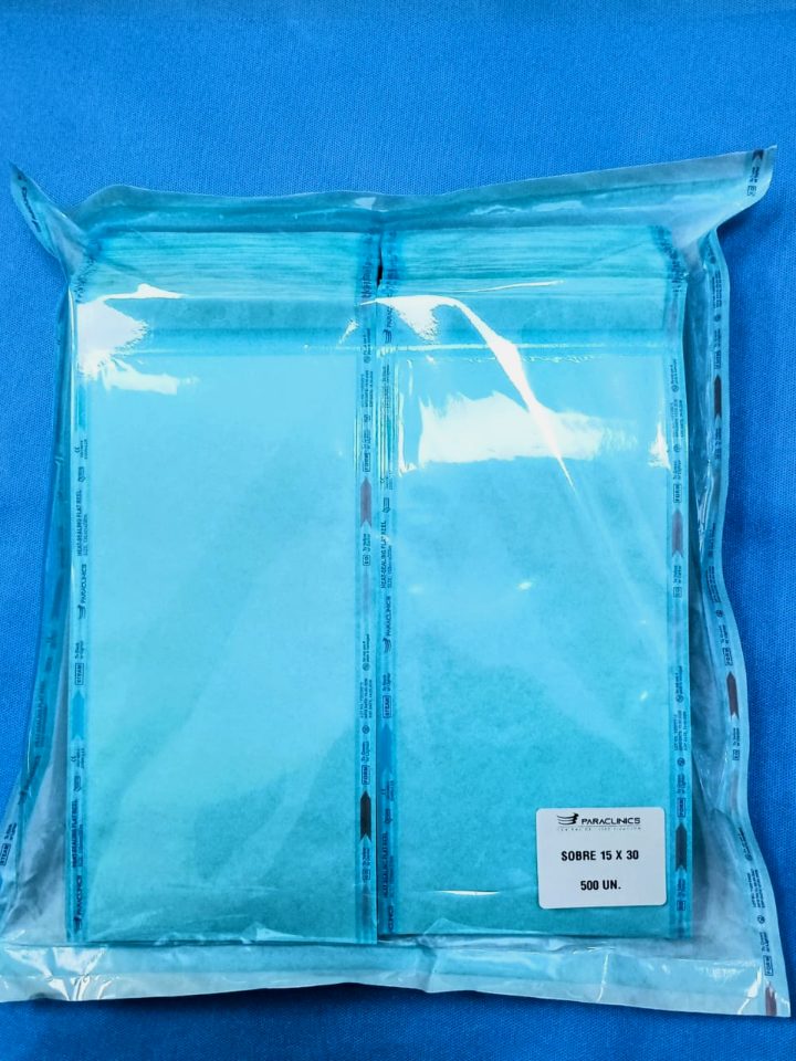 Paquete sellado de sobres de esterilización Paraclinics 15 × 30 cm