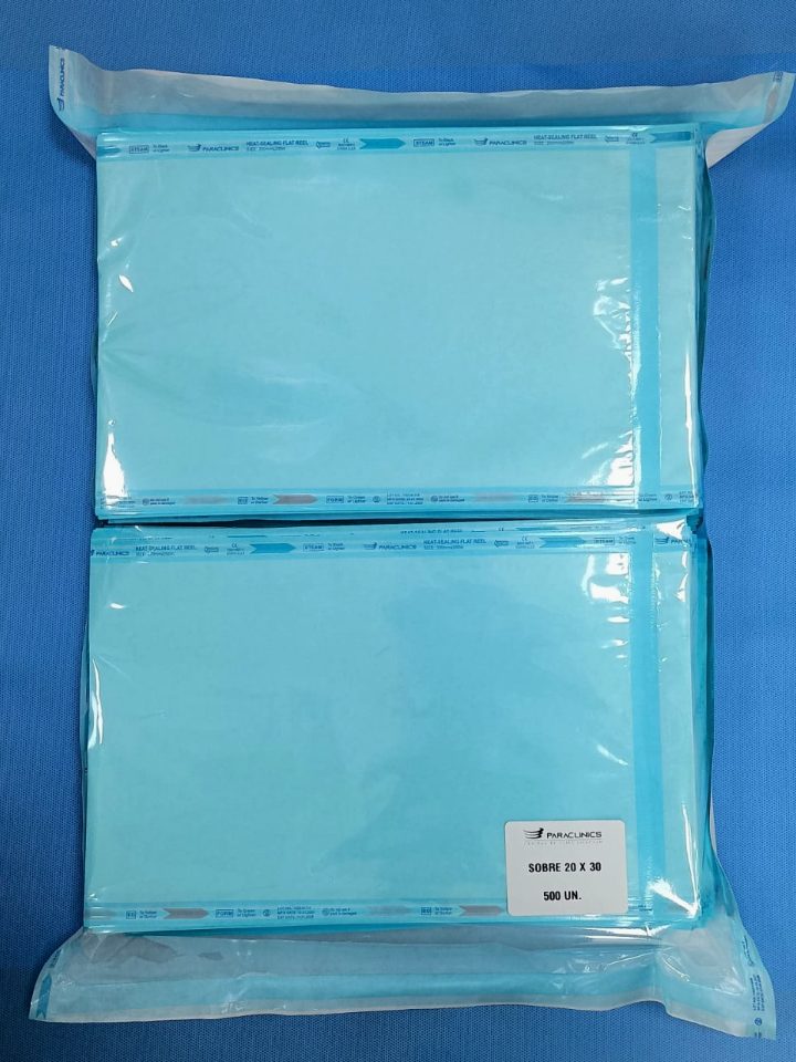 Paquete sellado de sobres de esterilización Paraclinics 20 × 30 cm